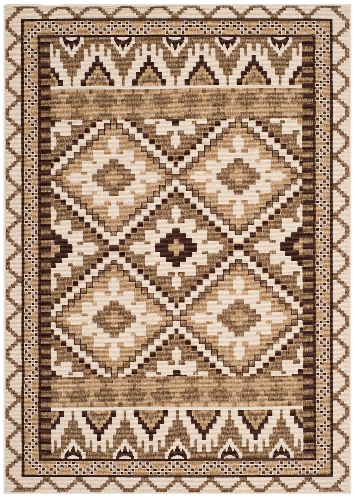 Safavieh Veranda Ver096 Creme/Brown Rug.