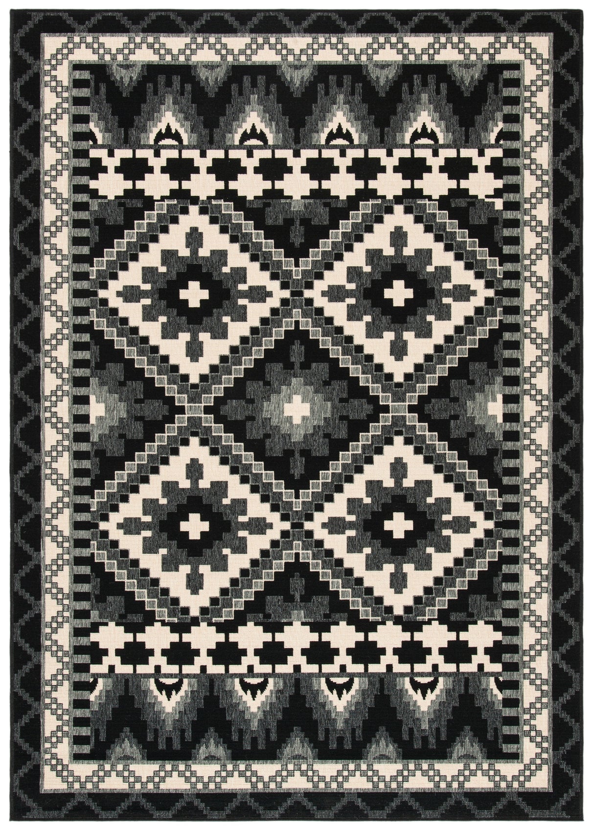 Safavieh Veranda Ver096 Black/Beige Rug.