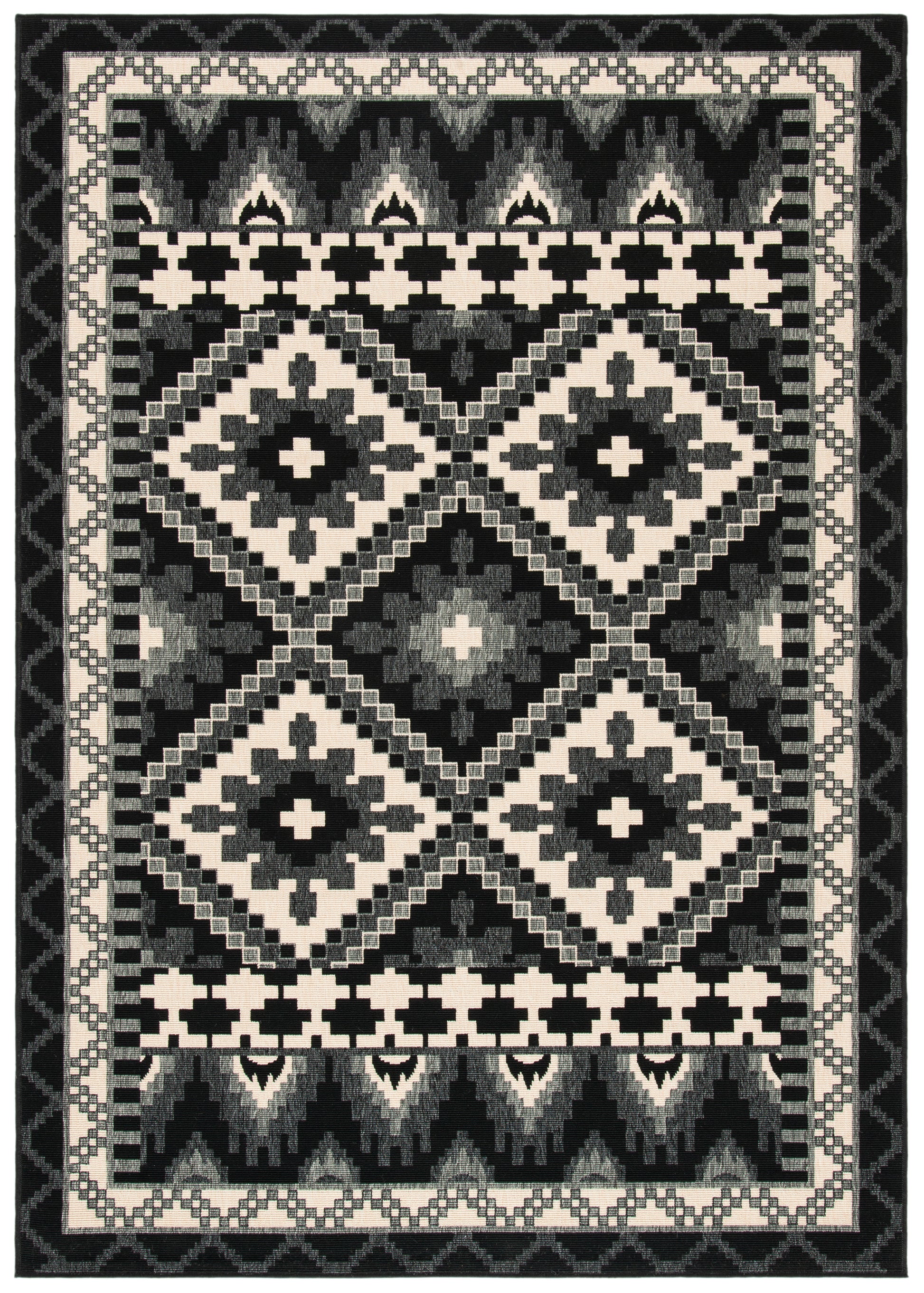 Safavieh Veranda Ver096 Black/Beige Area Rug