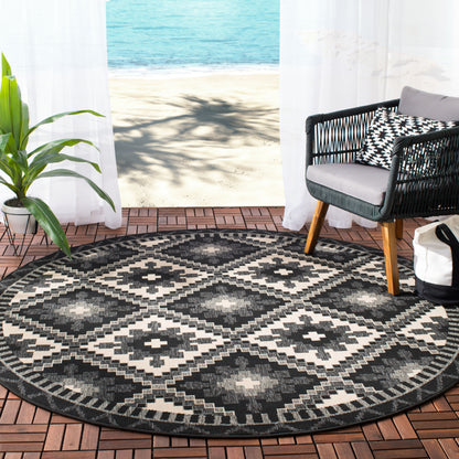 Safavieh Veranda Ver096 Black/Beige Area Rug