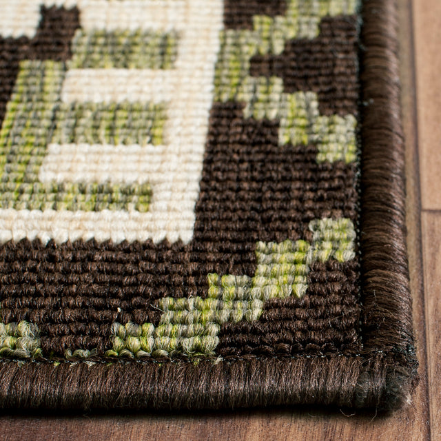 Safavieh Veranda Ver096 Green/Chocolate Rug.
