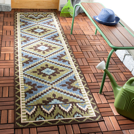 Safavieh Veranda Ver096 Green/Chocolate Rug.