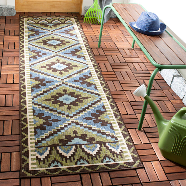 Safavieh Veranda Ver096 Green/Chocolate Rug.