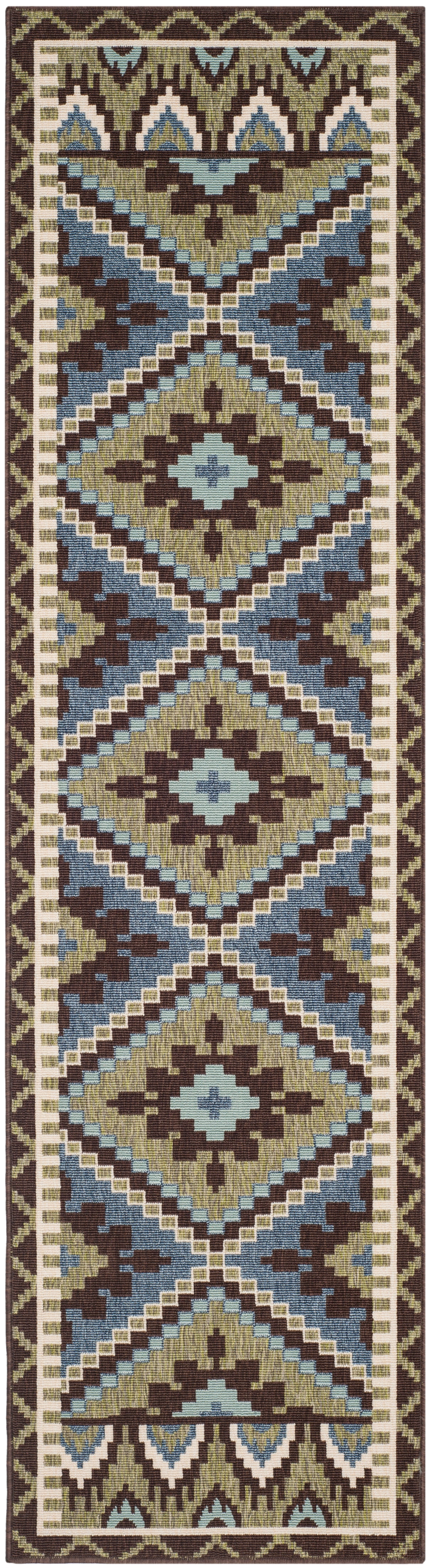 Safavieh Veranda Ver096 Green/Chocolate Rug.