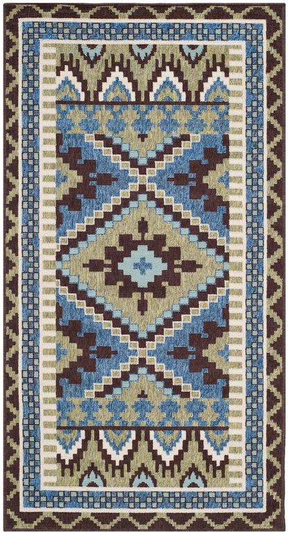 Safavieh Veranda Ver096 Green/Chocolate Area Rug