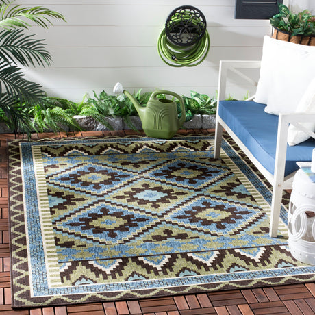 Safavieh Veranda Ver096 Green/Chocolate Rug.
