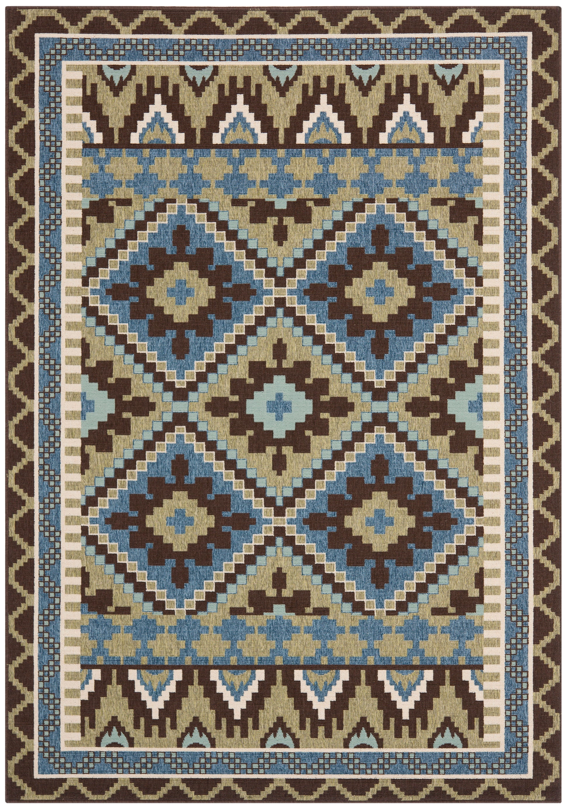 Safavieh Veranda Ver096 Green/Chocolate Area Rug