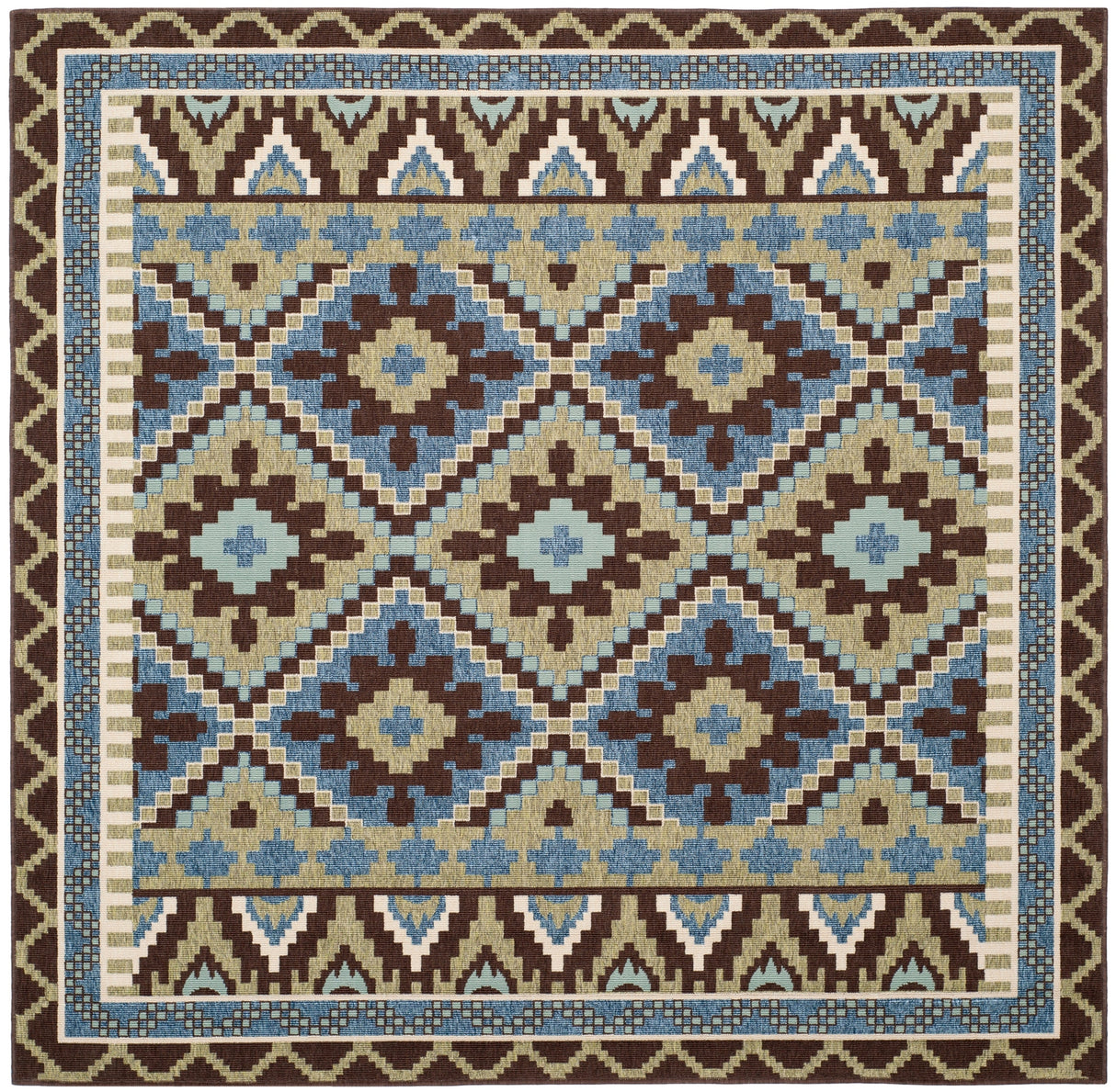Safavieh Veranda Ver096 Green/Chocolate Rug.