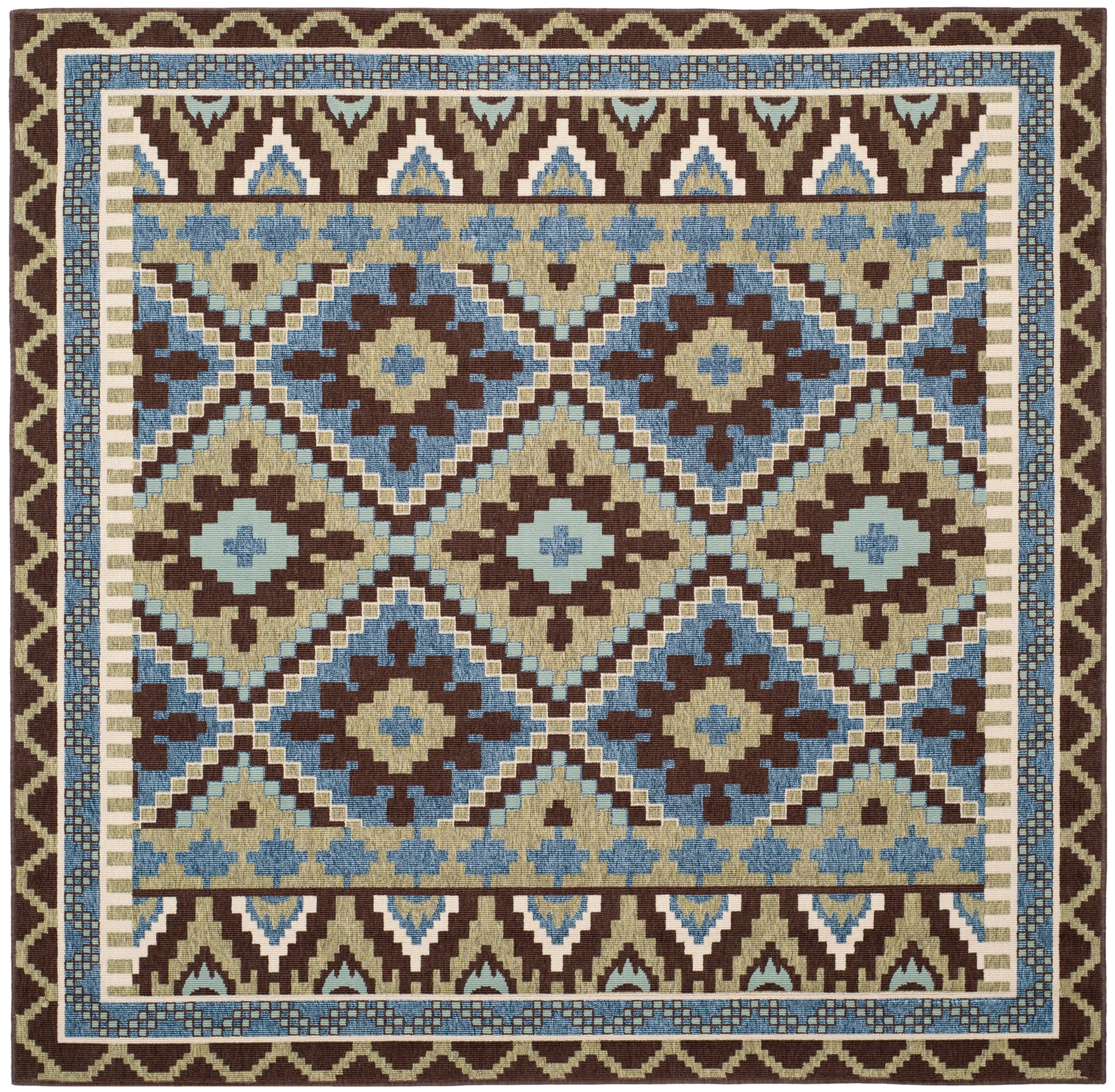 Safavieh Veranda Ver096 Green/Chocolate Area Rug