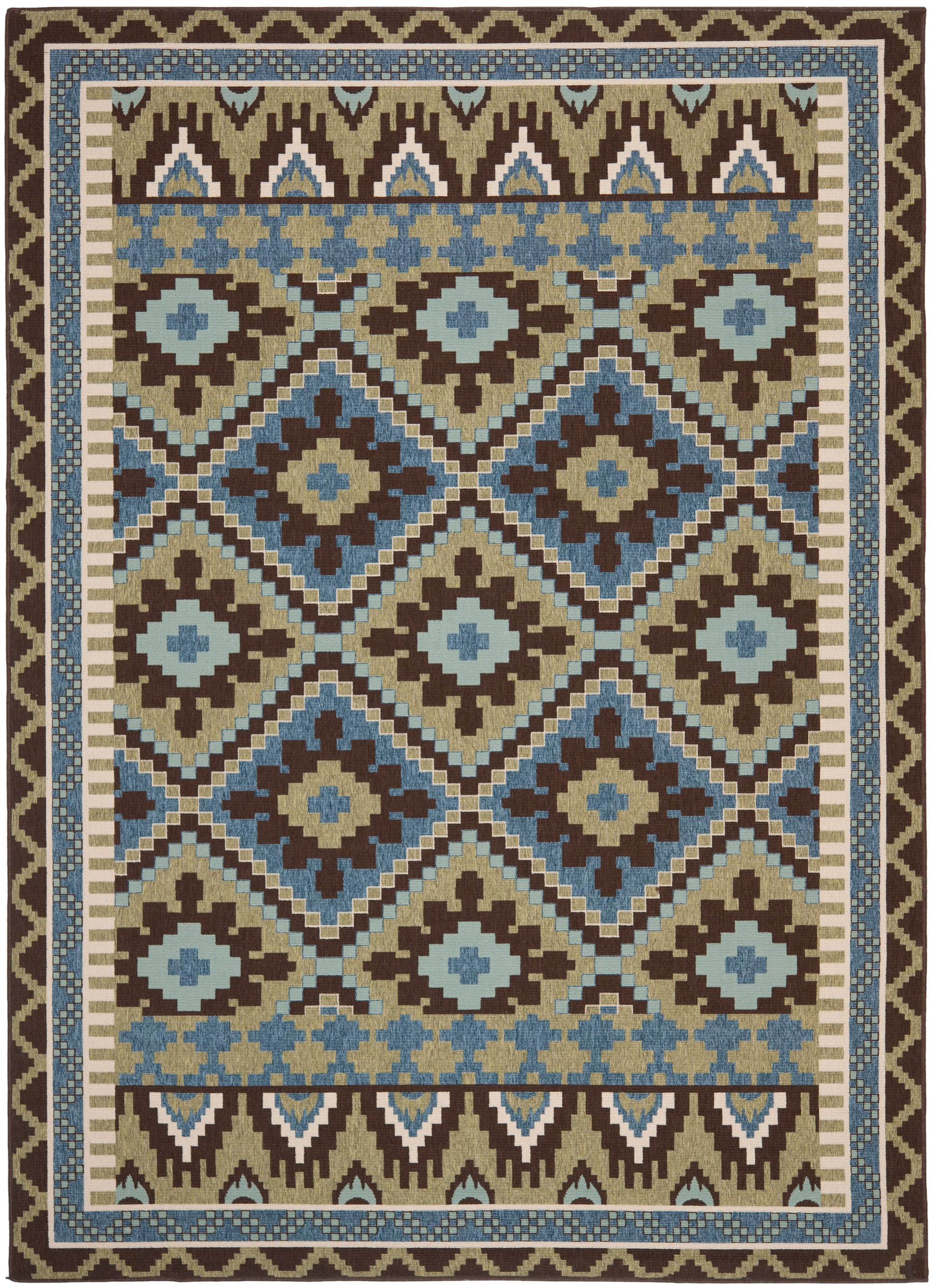 Safavieh Veranda Ver096 Green/Chocolate Area Rug