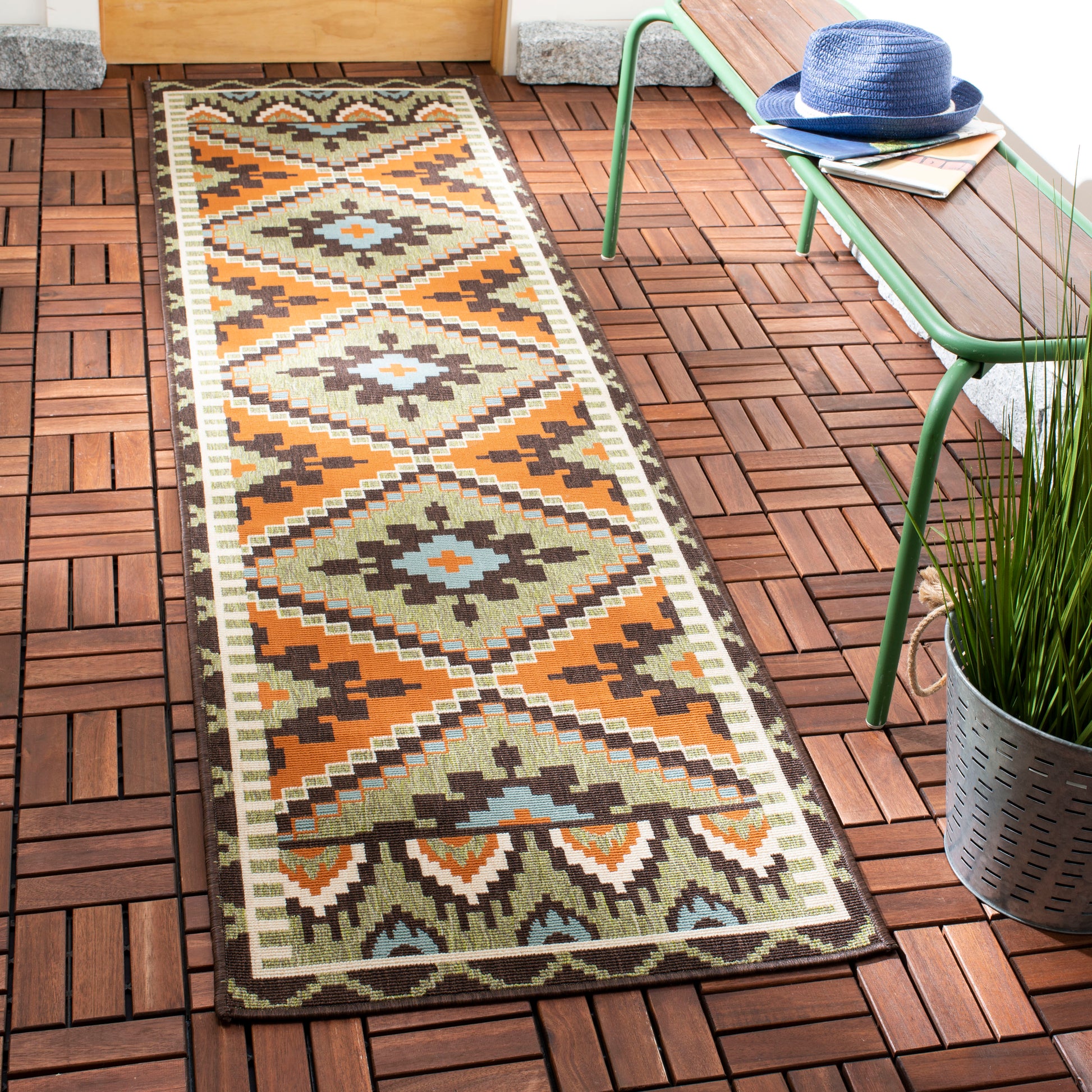 Safavieh Veranda Ver096 Green/Terracotta Area Rug