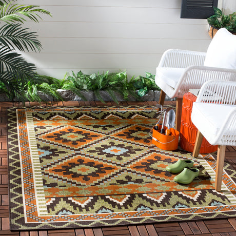 Safavieh Veranda Ver096 Green/Terracotta Rug.