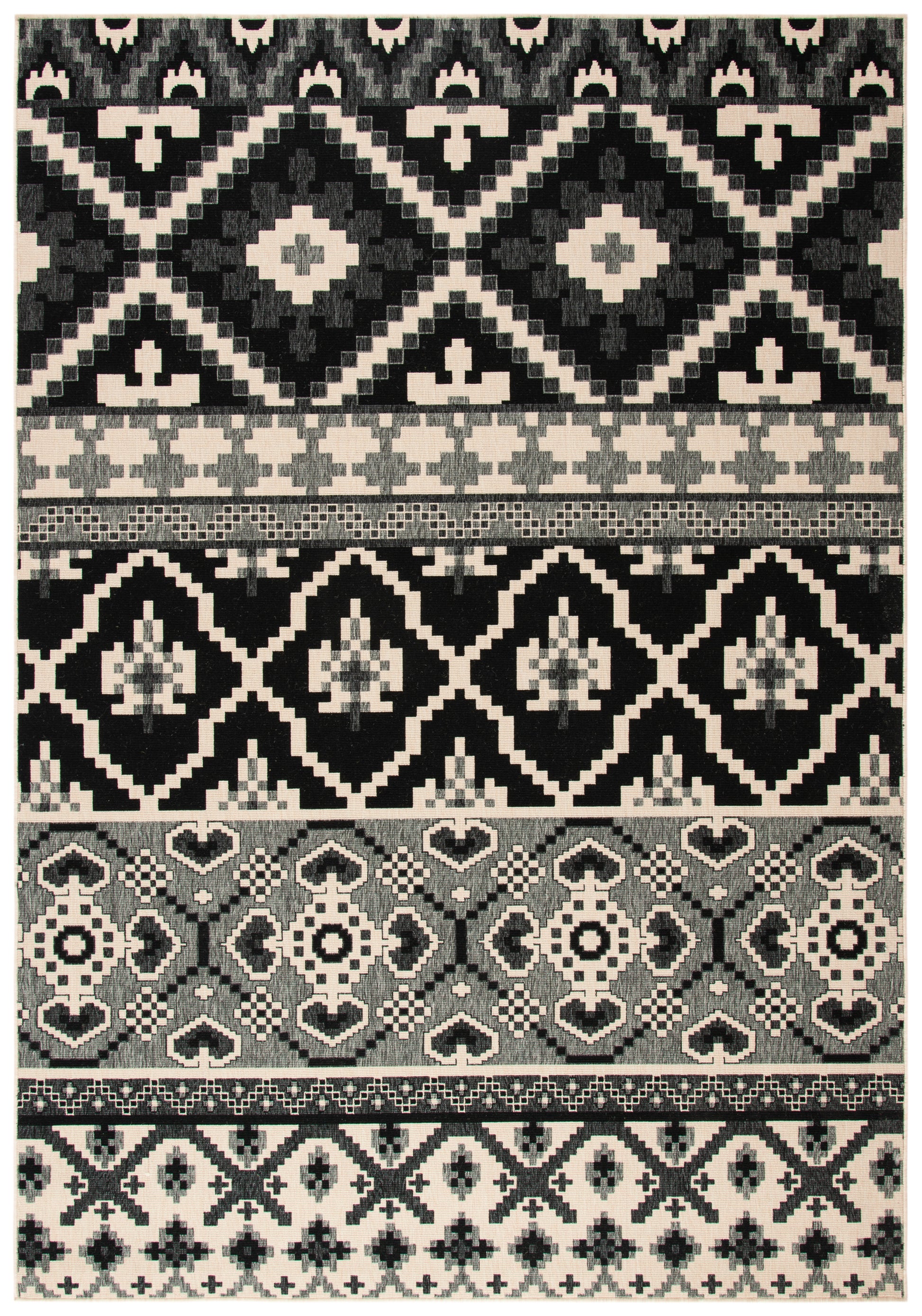 Safavieh Veranda Ver097 Black/Beige Area Rug