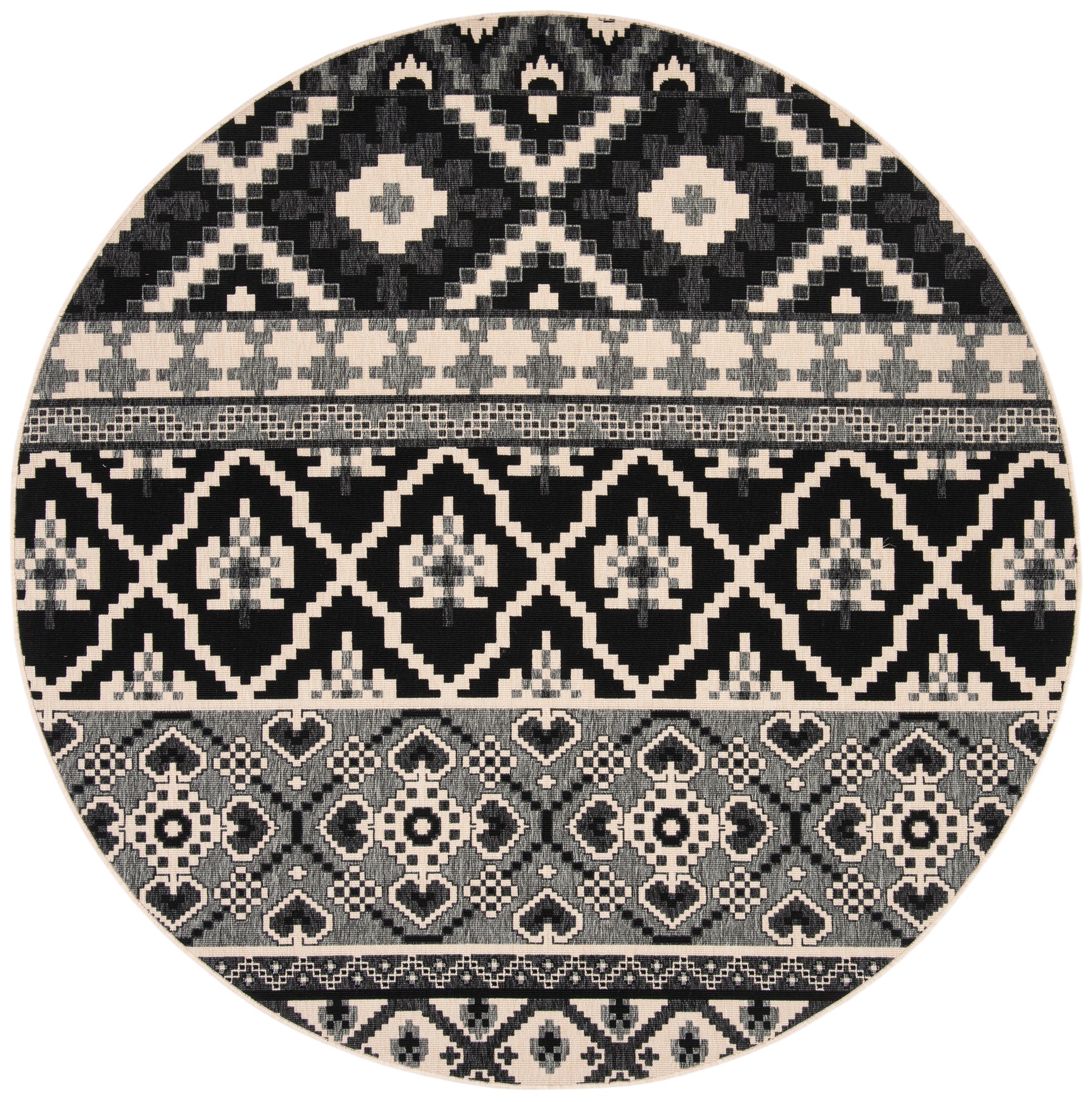 Safavieh Veranda Ver097 Black/Beige Area Rug