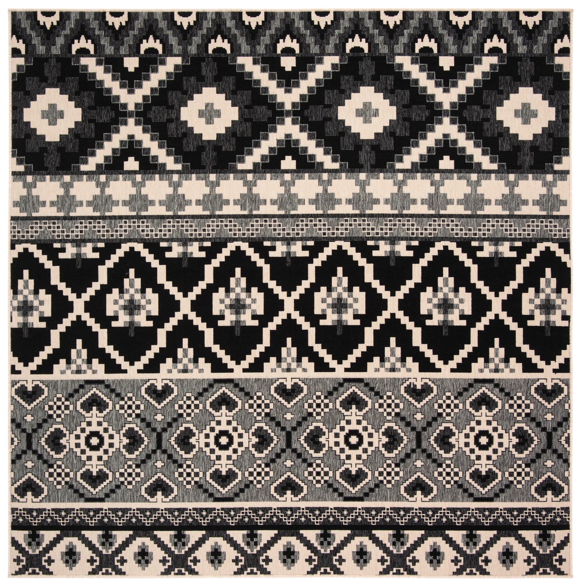 Safavieh Veranda Ver097 Black/Beige Area Rug