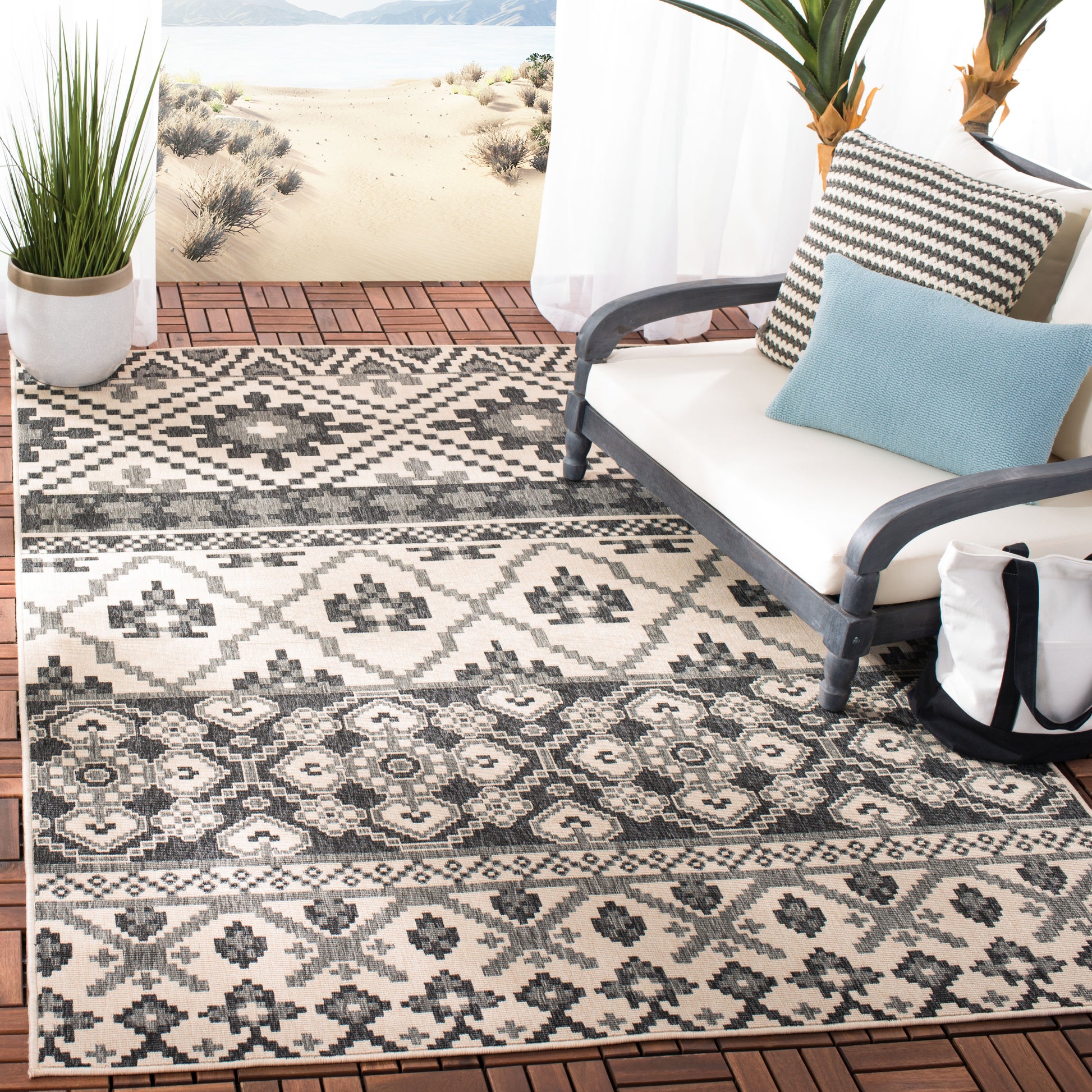 Safavieh Veranda Ver097 Beige/Grey Area Rug