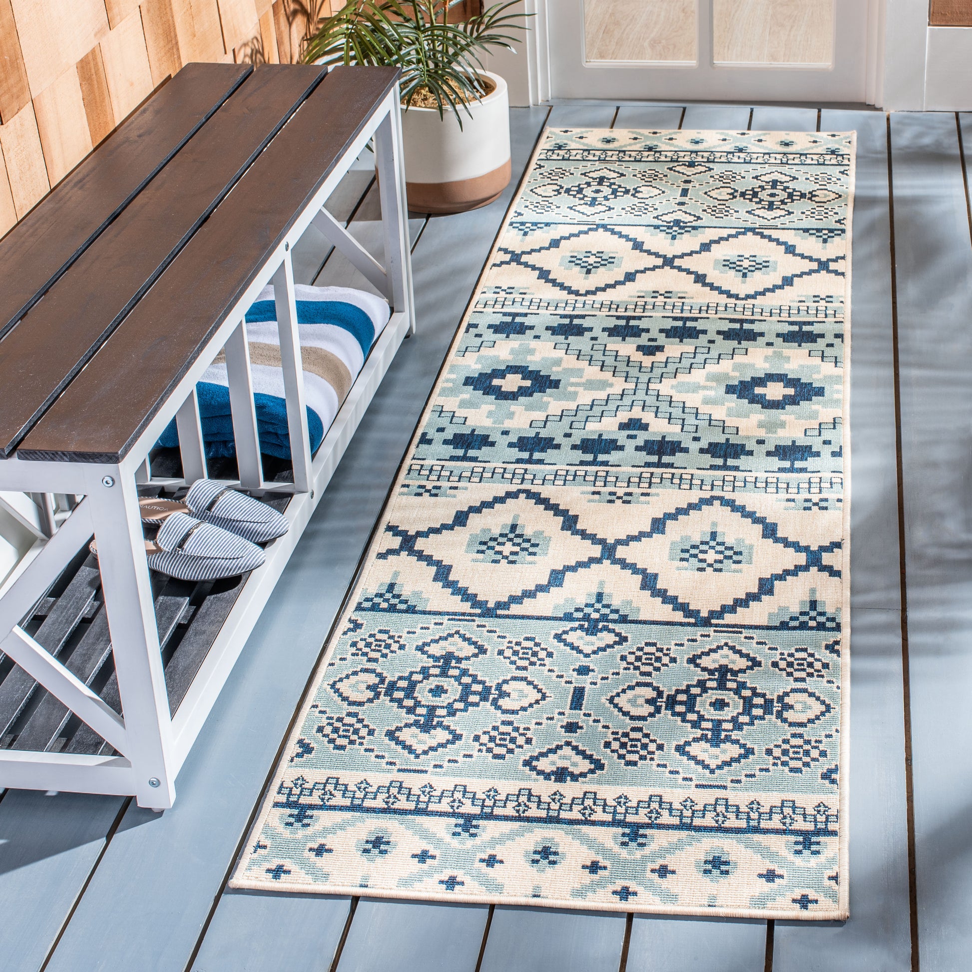 Safavieh Veranda Ver097 Turquoise/Blue Area Rug