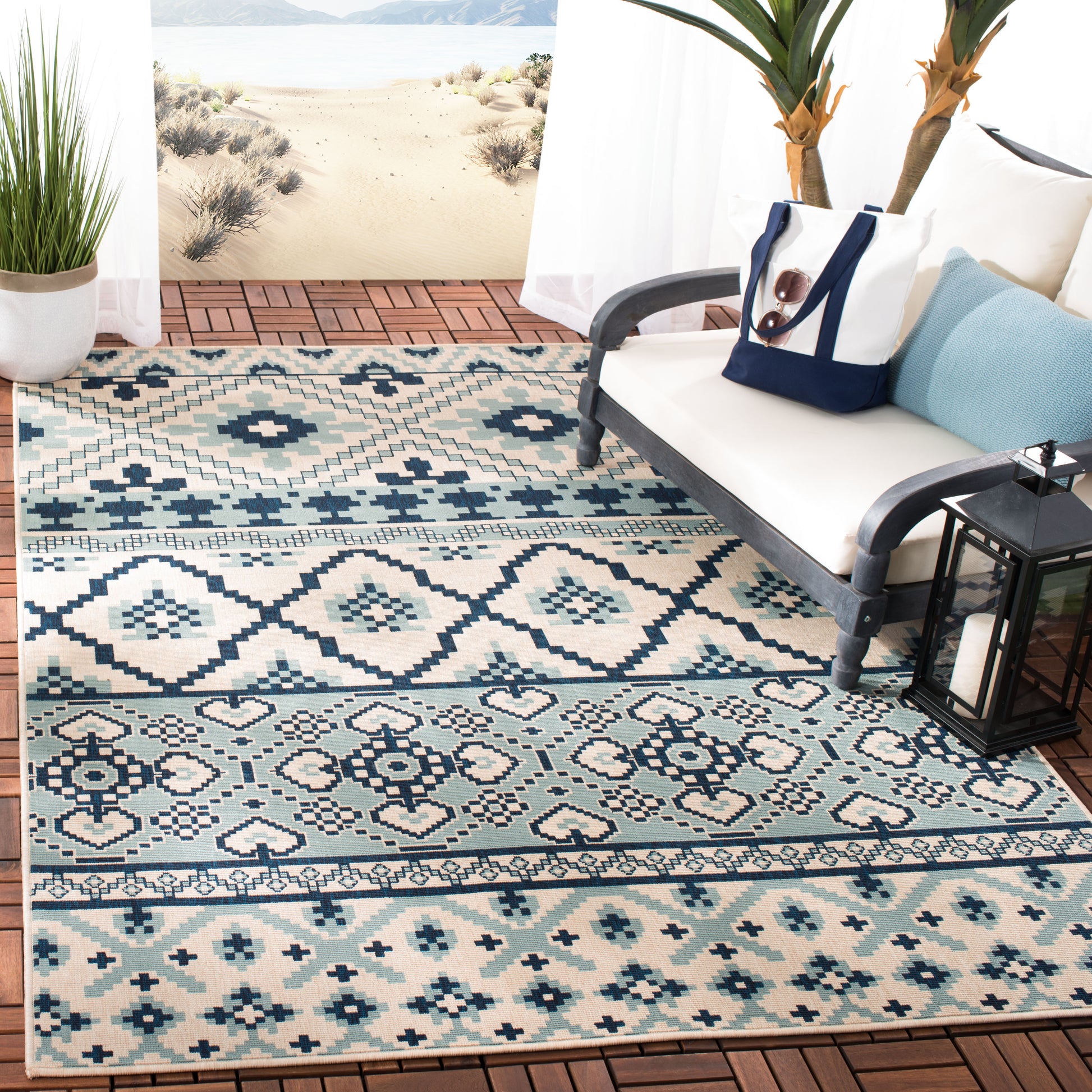 Safavieh Veranda Ver097 Turquoise/Blue Area Rug