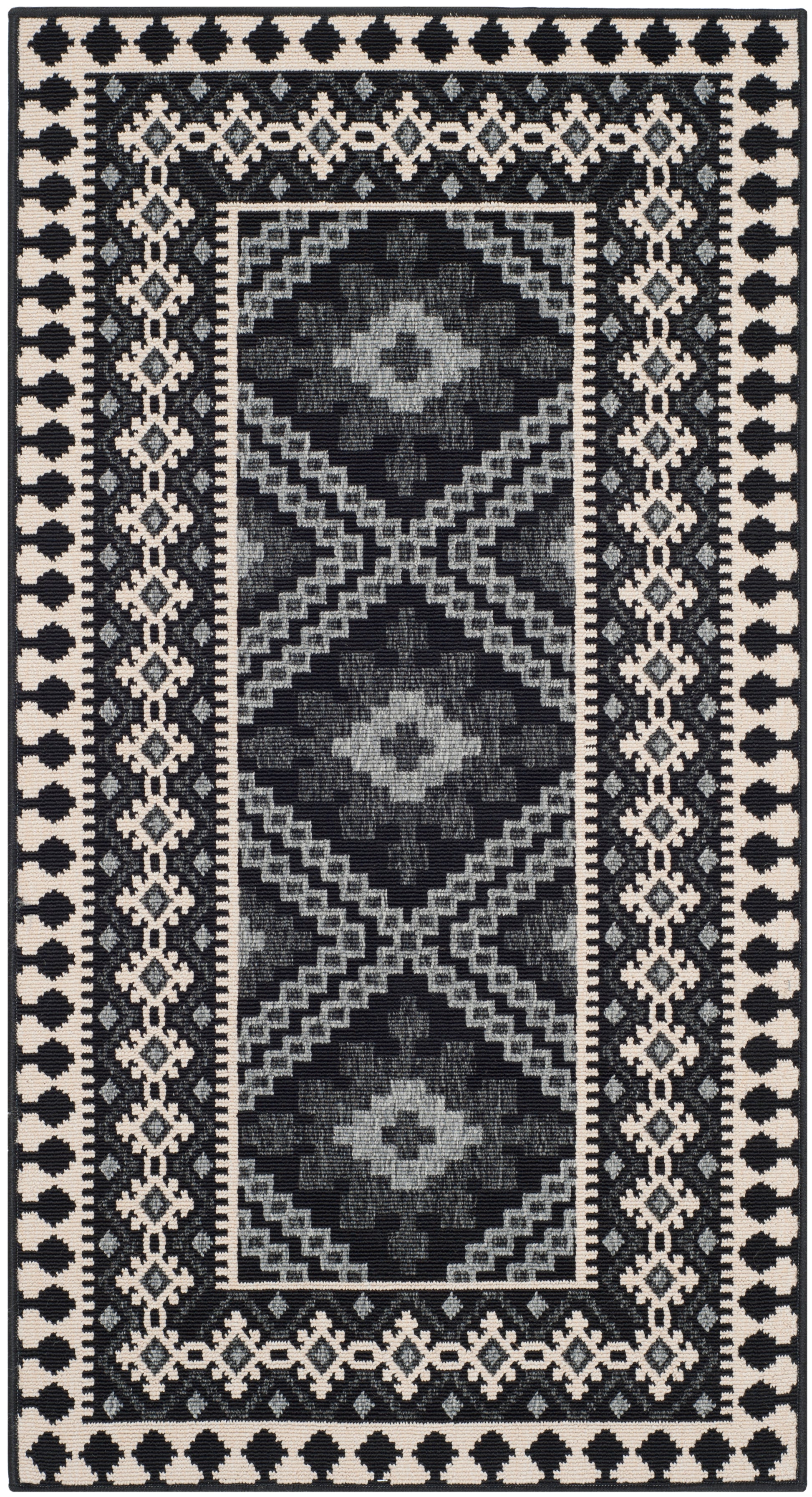 Safavieh Veranda Ver099 Black/Creme Area Rug