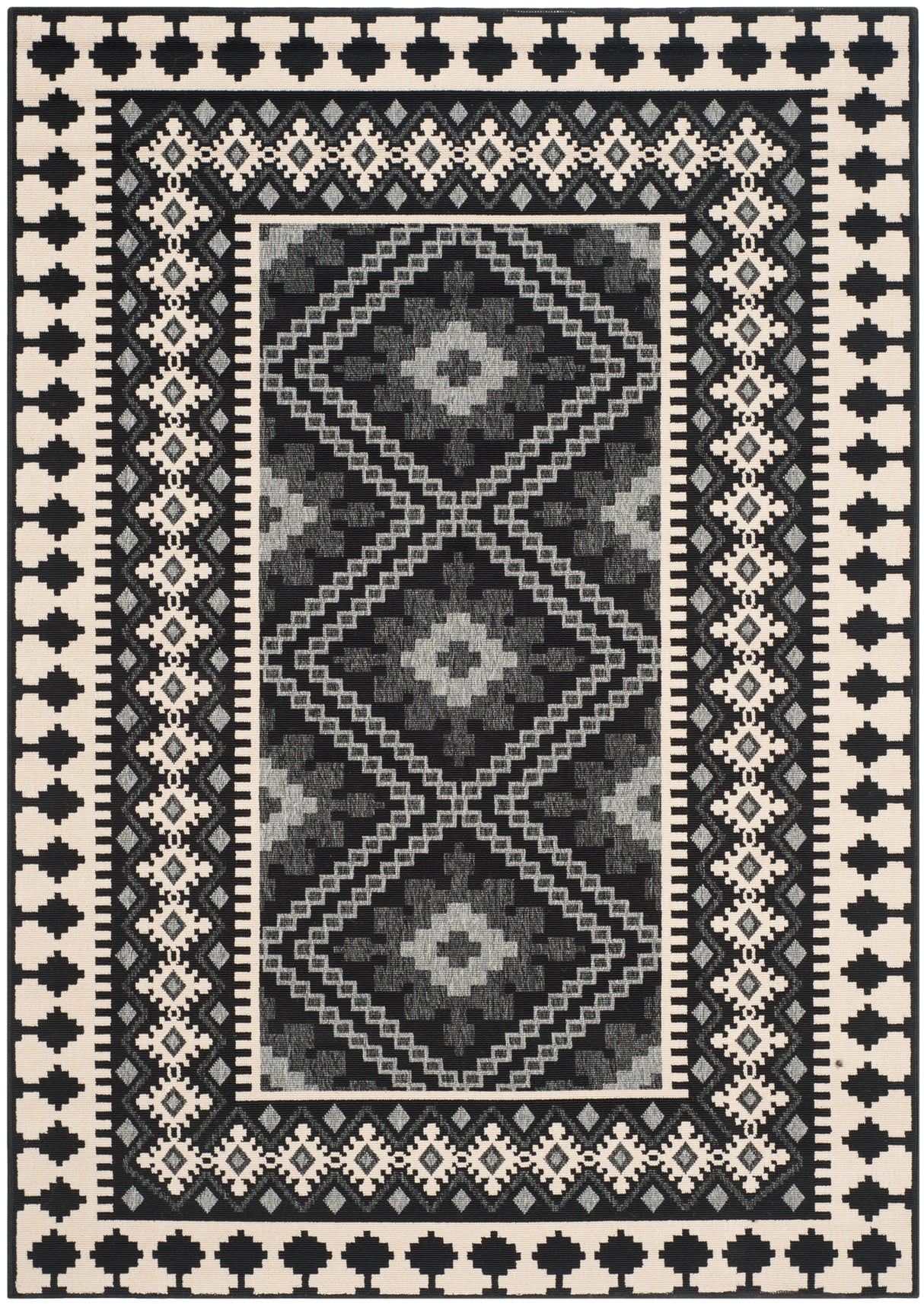 Safavieh Veranda Ver099 Black/Creme Rug.