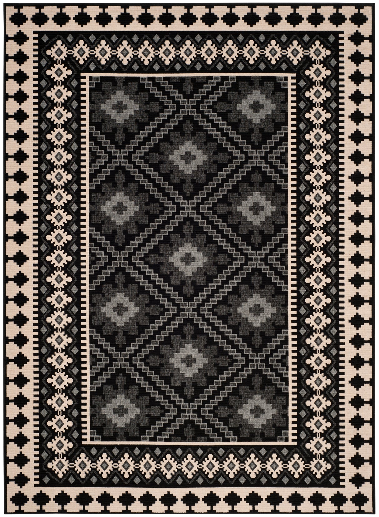 Safavieh Veranda Ver099 Black/Creme Rug.