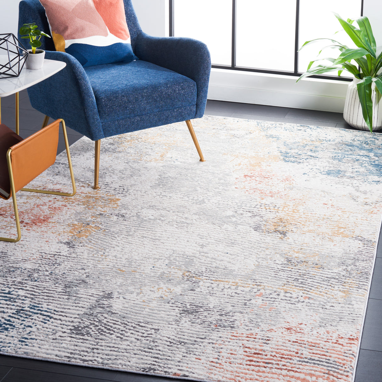 Safavieh Vogue Vge204A Ivory/Blue Rust Rug.