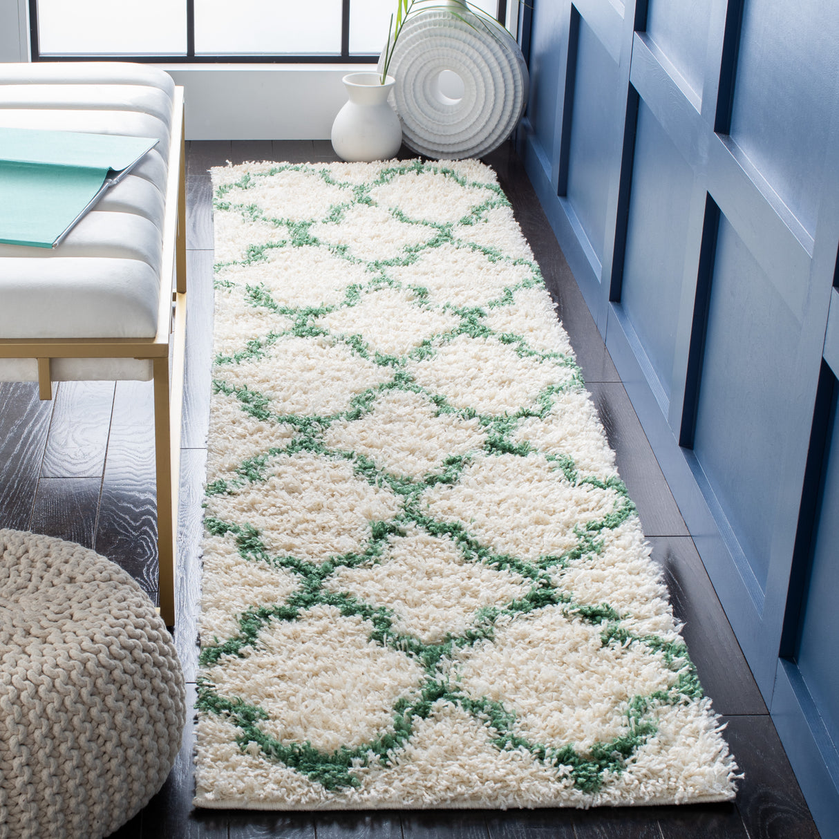 Safavieh Venus Shag Vns524A Ivory/Green Rugs.
