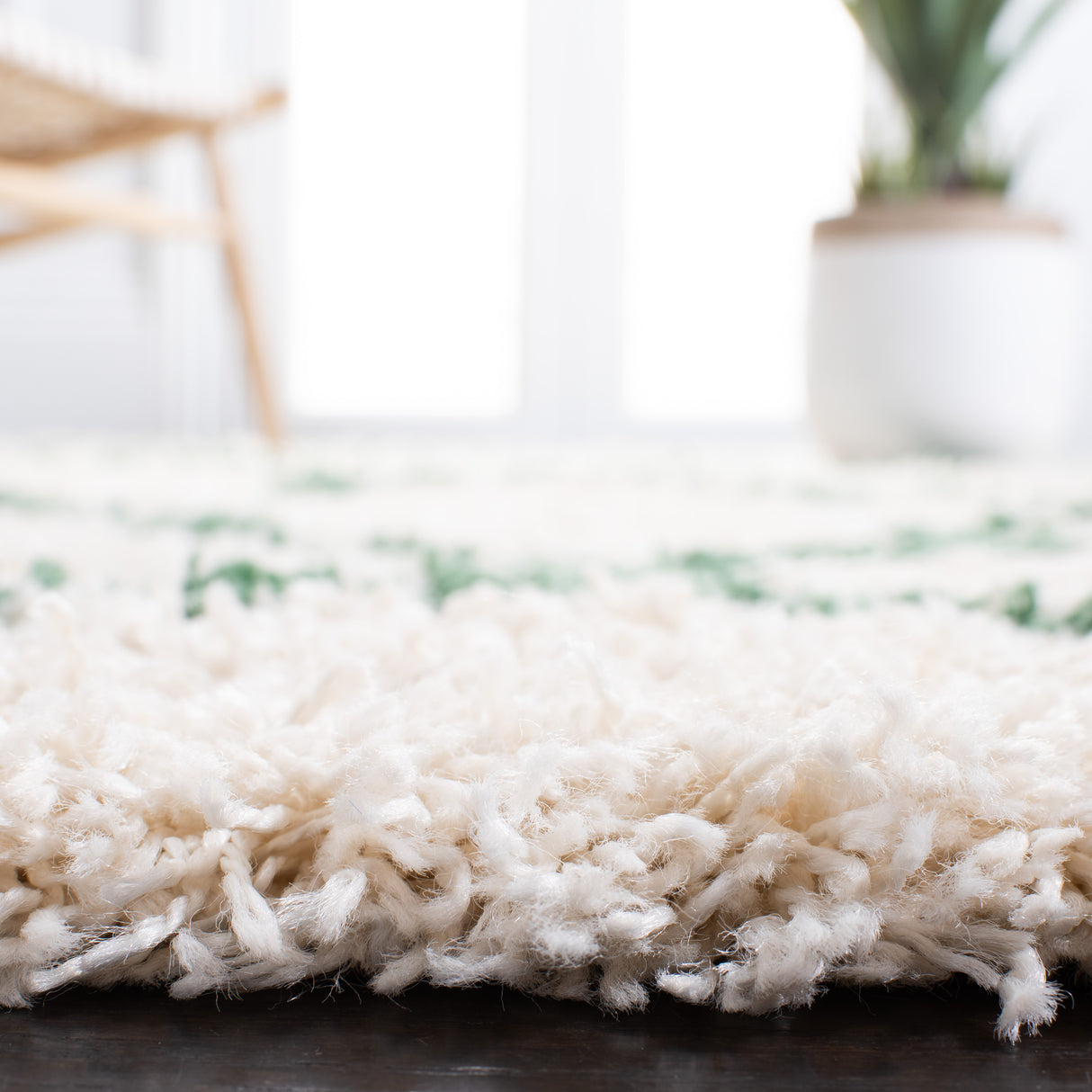 Safavieh Venus Shag Vns524A Ivory/Green Rugs.