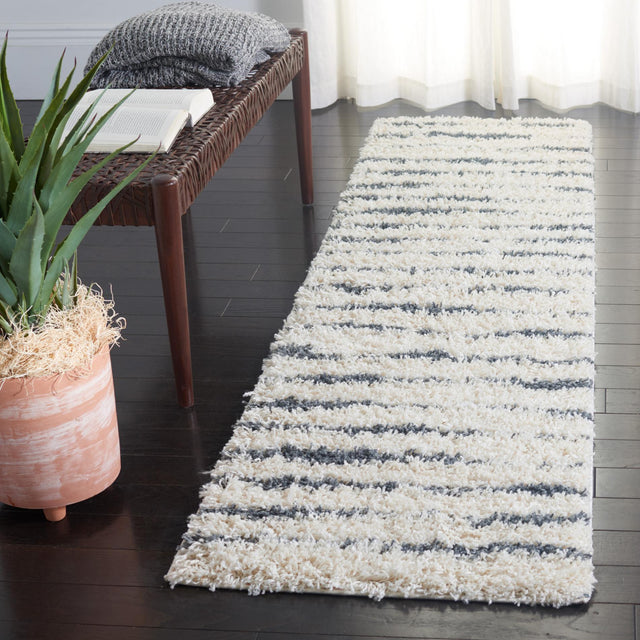 Safavieh Venus Shag Vns603B Ivory/Dark Grey Rug.
