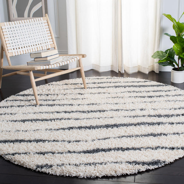 Safavieh Venus Shag Vns603B Ivory/Dark Grey Rug.