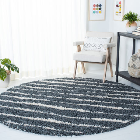 Safavieh Venus Shag Vns603G Dark Grey/Ivory Rug.