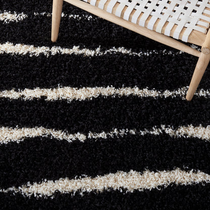 Safavieh Venus Shag Vns603Z Black/Ivory Area Rug