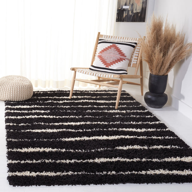 Safavieh Venus Shag Vns603Z Black/Ivory Rug.