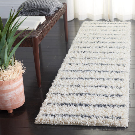 Safavieh Venus Shag Vns604B Ivory/Dark Grey Rug.