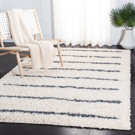 Safavieh Venus Shag Vns604B Ivory/Dark Grey Rug.