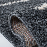 Safavieh Venus Shag Vns604G Dark Grey/Ivory Rug.