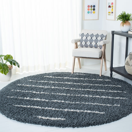Safavieh Venus Shag Vns604G Dark Grey/Ivory Rug.