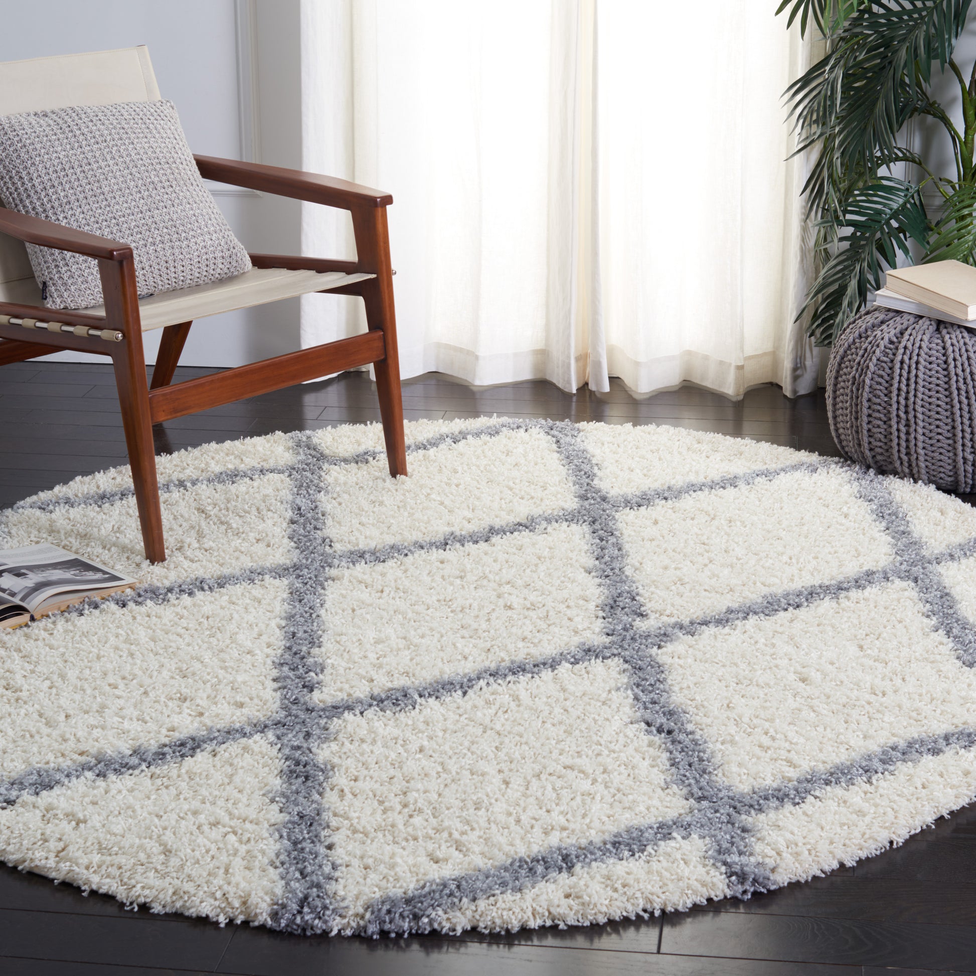 Safavieh Venus Shag Vns681A Ivory/Grey Area Rug