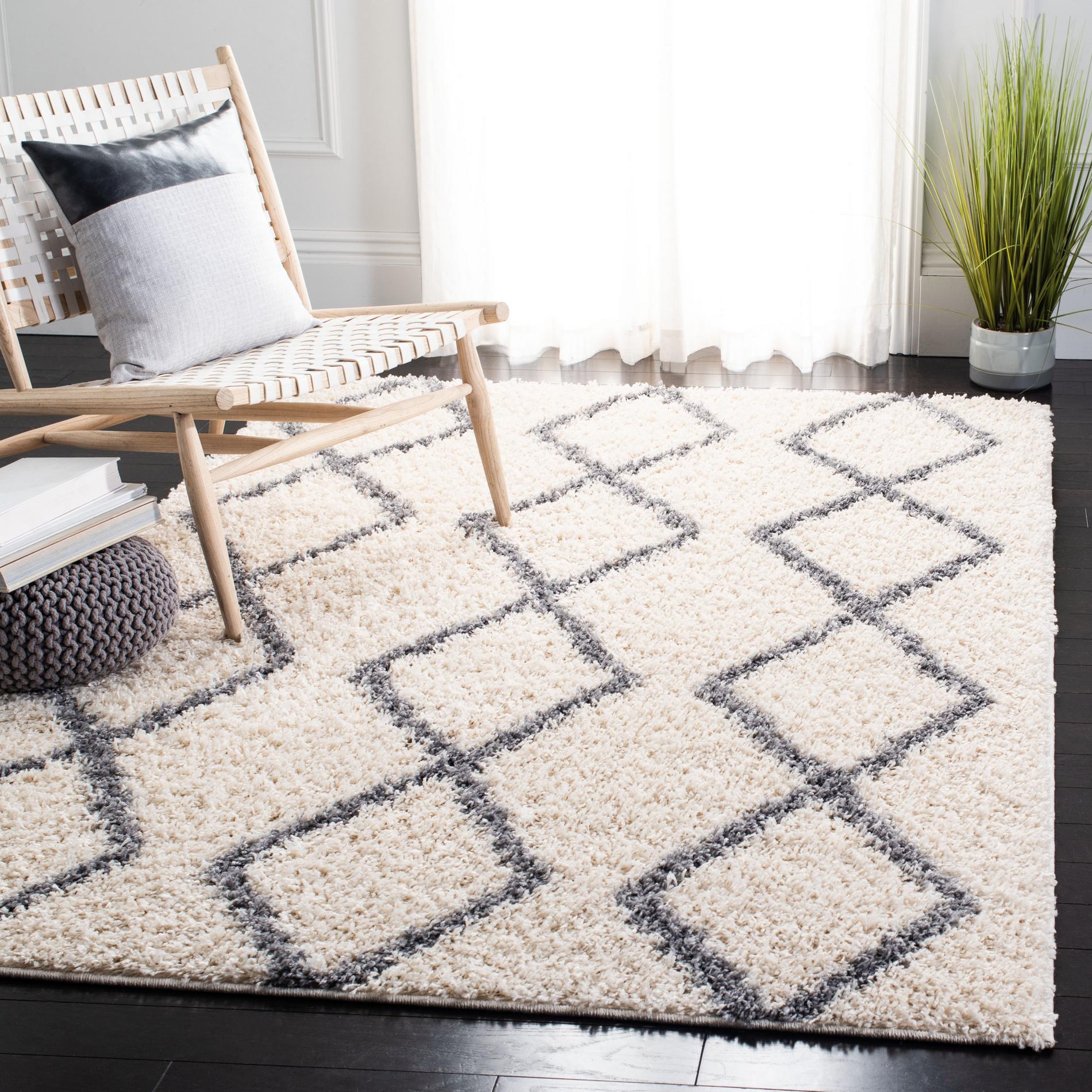 Safavieh Venus Shag Vns682A Ivory/Grey Area Rug