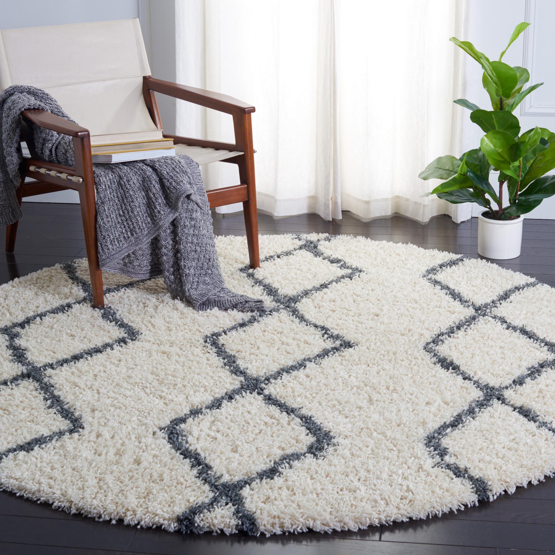 Safavieh Venus Shag Vns682B Ivory/Dark Grey Area Rug