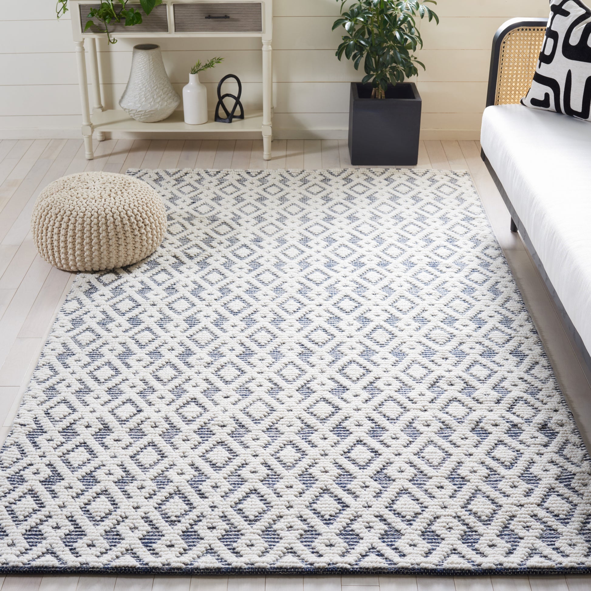 Safavieh Vermont Vrm102N Ivory/Navy Area Rug