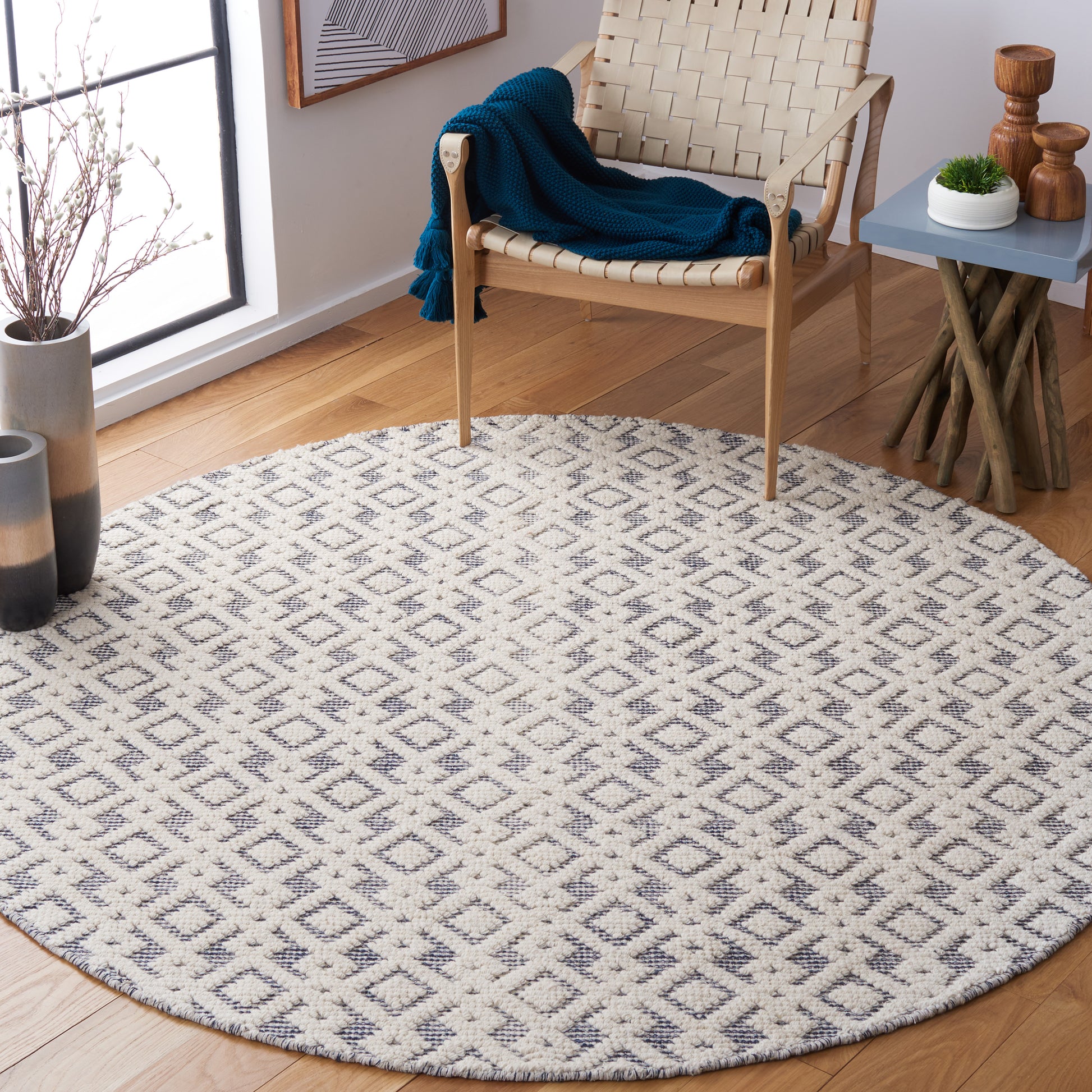 Safavieh Vermont Vrm102N Ivory/Navy Area Rug