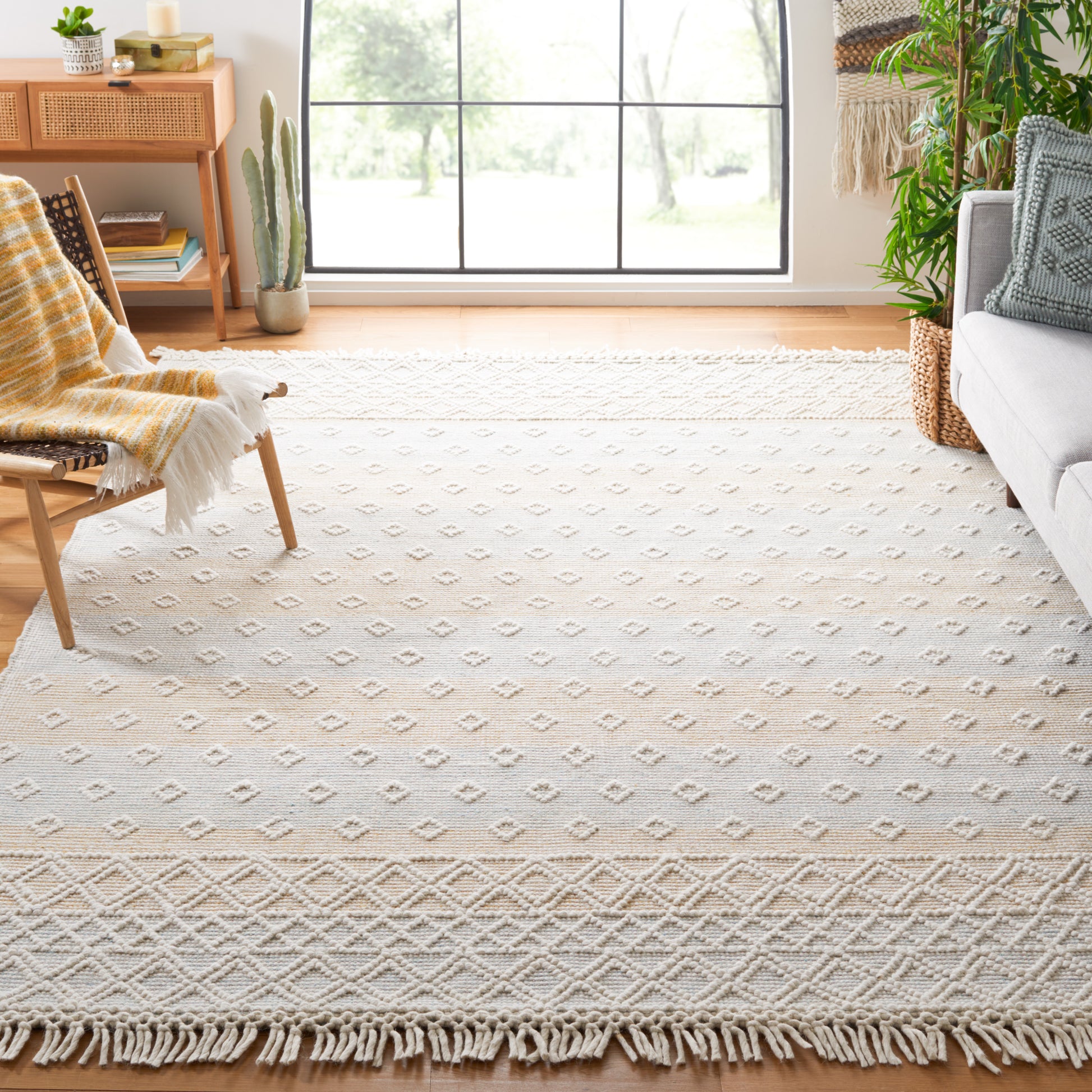 Safavieh Vermont Vrm252L Light Blue/Yellow Area Rug