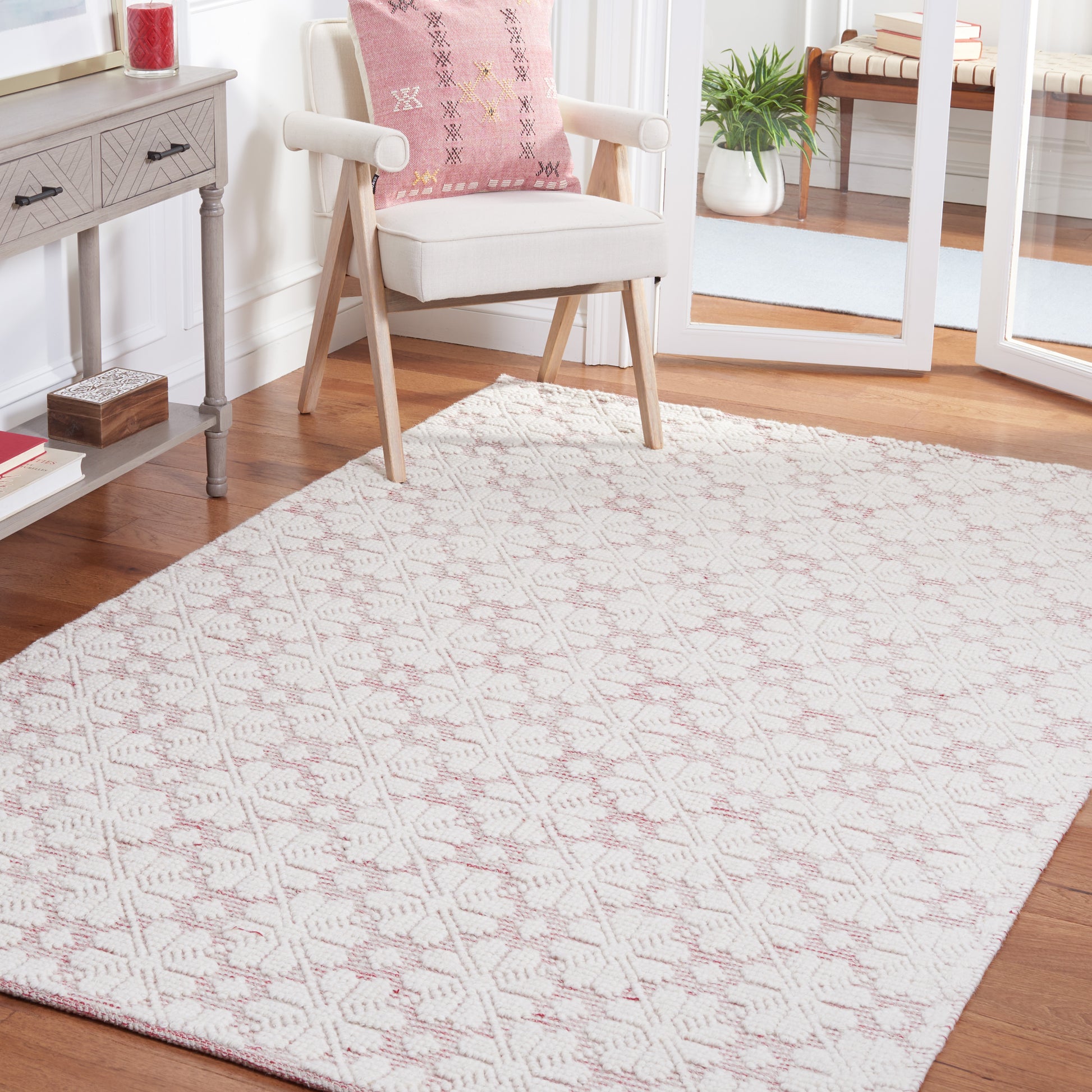 Safavieh Vermont Vrm303Q Ivory/Red Area Rug