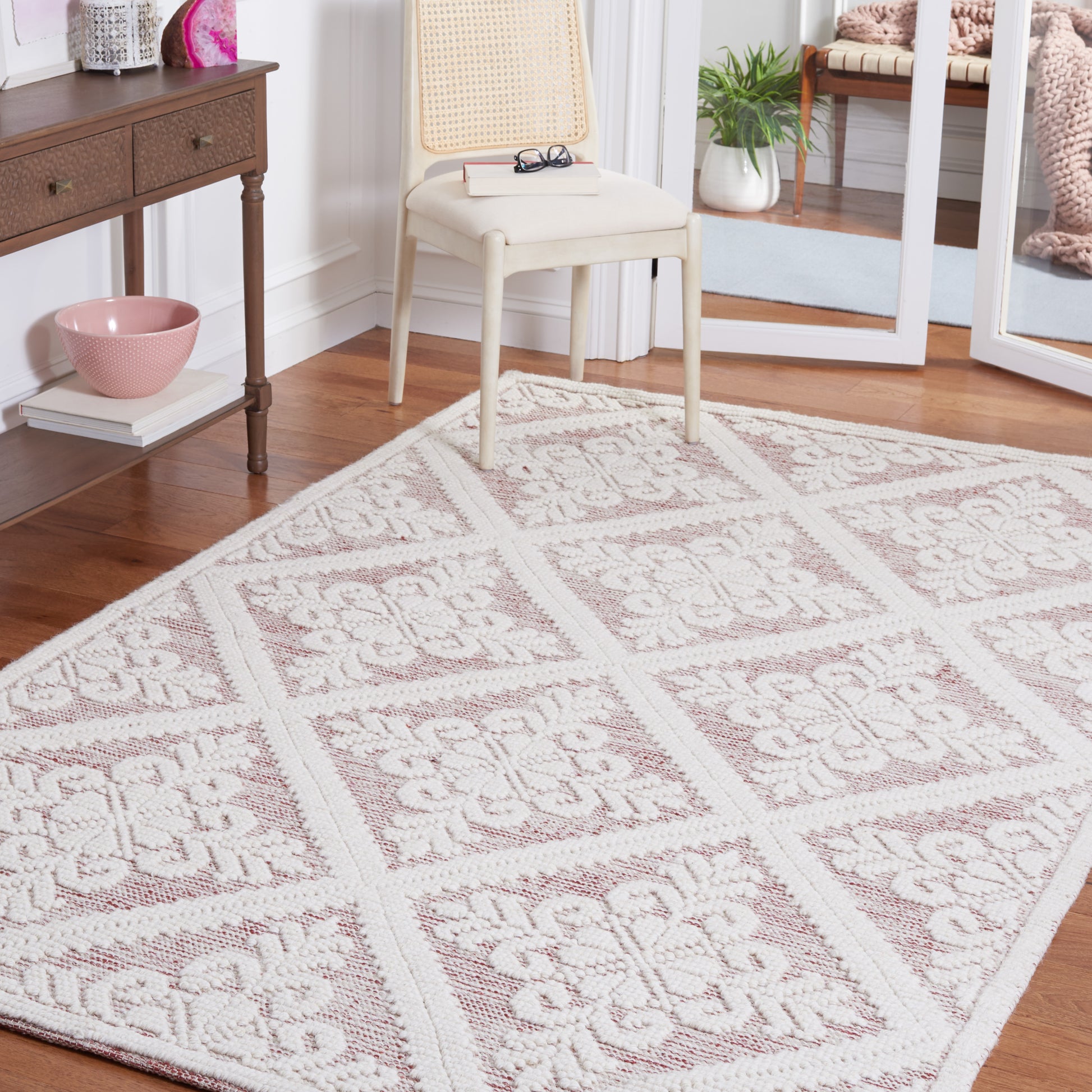 Safavieh Vermont Vrm306Q Ivory/Red Area Rug