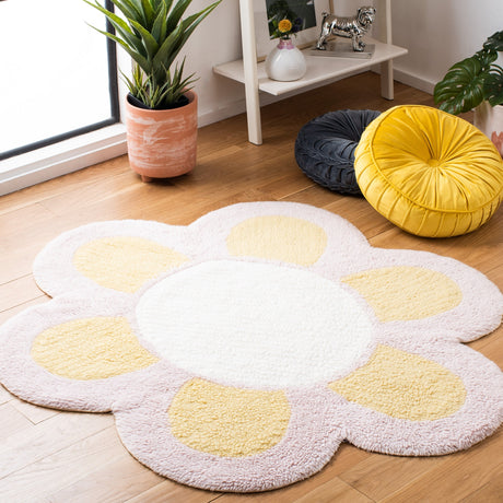 Safavieh Machine Washable Vermont Vrm475D Gold/Light Pink Rug.