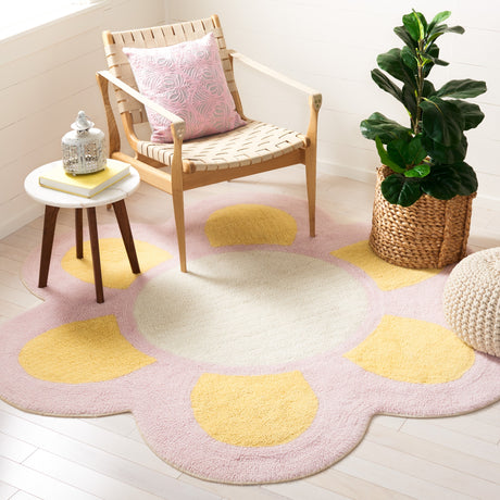 Safavieh Machine Washable Vermont Vrm475D Gold/Light Pink Rug.