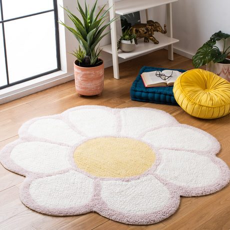 Safavieh Machine Washable Vermont Vrm476A Ivory/Light Pink Rug.