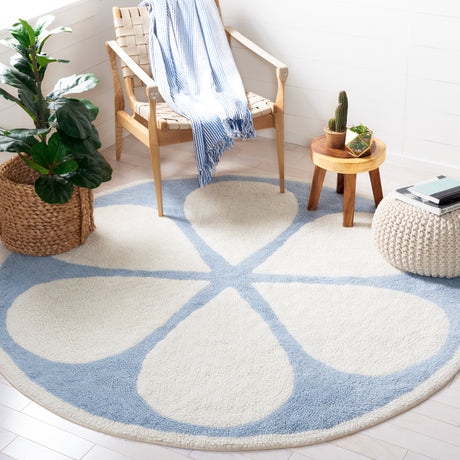 Safavieh Machine Washable Vermont Vrm478A Ivory/Light Blue Rug.