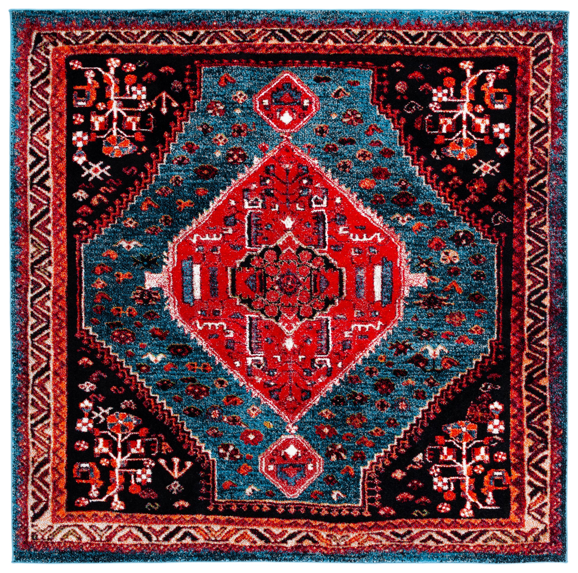 Safavieh Vintage Hamadan Vth201K Turquoise/Red Area Rug